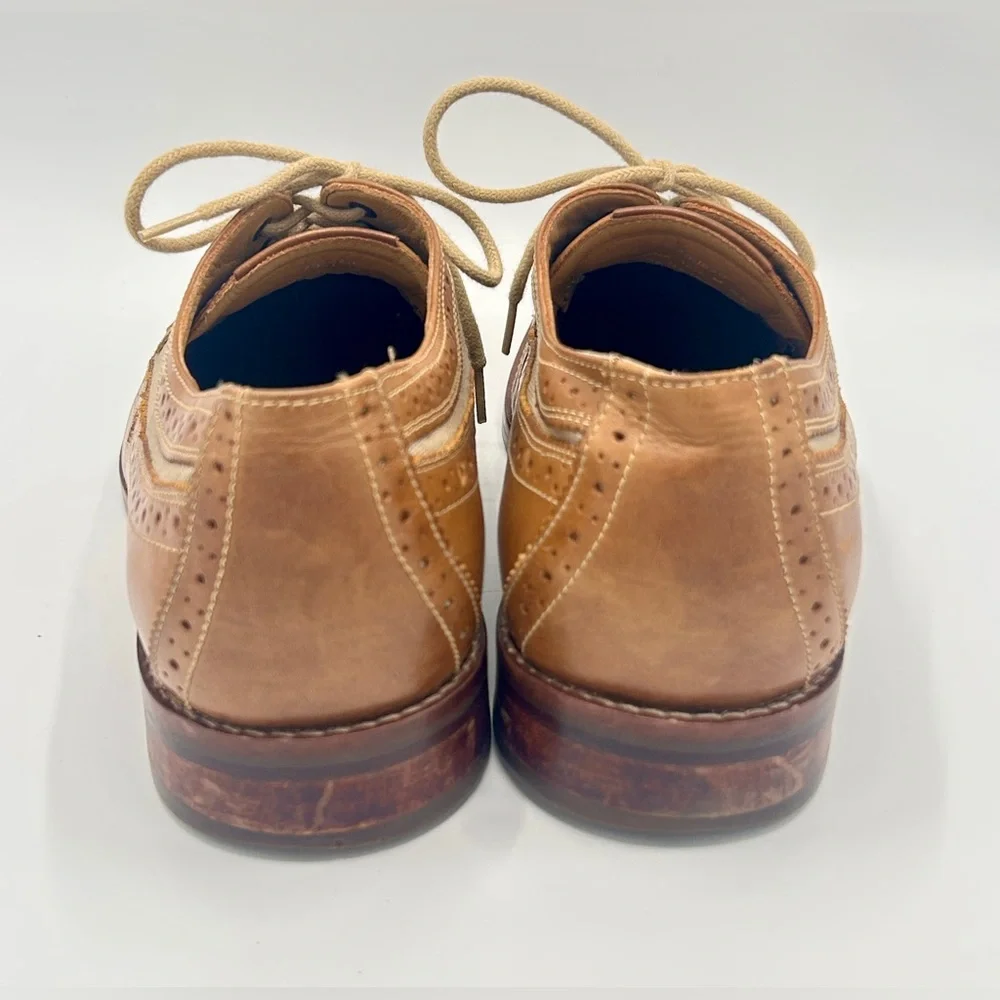Johnston & Murphy Canvas & Leather Wingtip Oxfords, Men’s 10.5, good condition